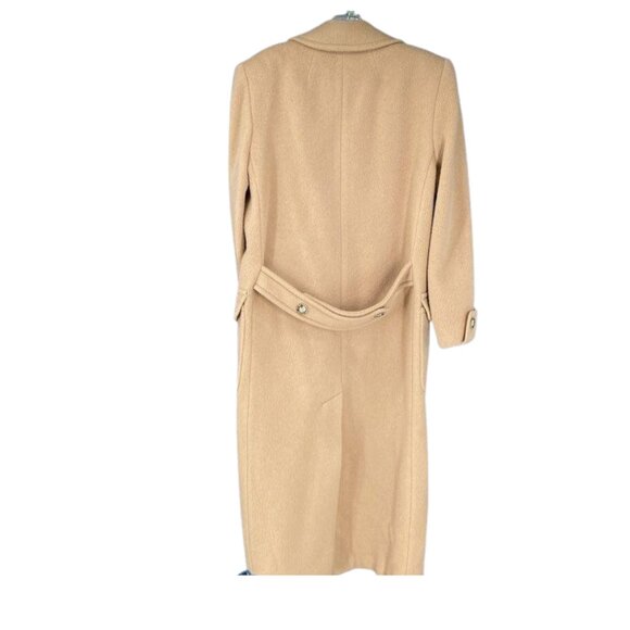 Halston Women's  Double Breasted Camel Color Wool/Mohair Long Winter Coat. - Picture 2 of 6
